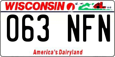 WI license plate 063NFN