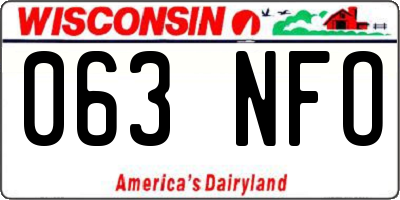 WI license plate 063NFO