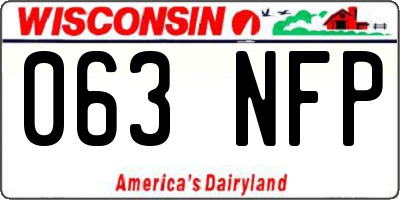 WI license plate 063NFP