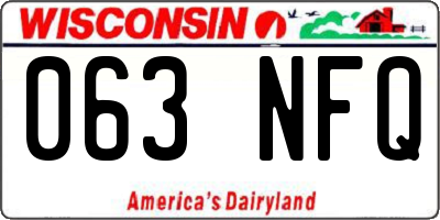 WI license plate 063NFQ