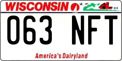 WI license plate 063NFT