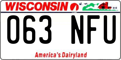 WI license plate 063NFU