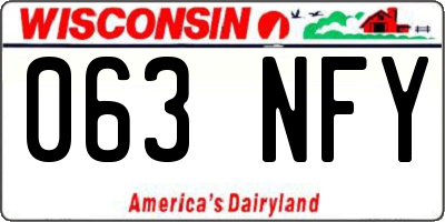 WI license plate 063NFY