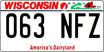 WI license plate 063NFZ
