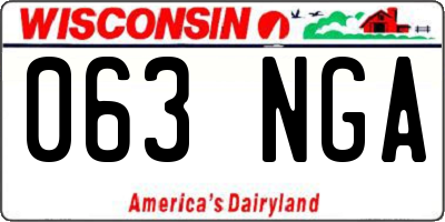 WI license plate 063NGA