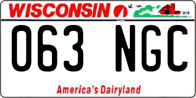 WI license plate 063NGC