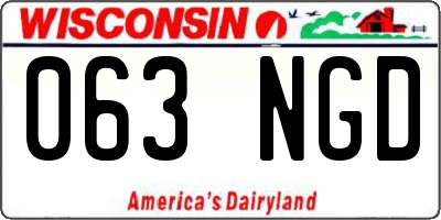 WI license plate 063NGD