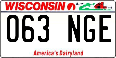 WI license plate 063NGE