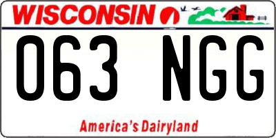 WI license plate 063NGG