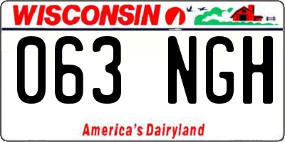 WI license plate 063NGH