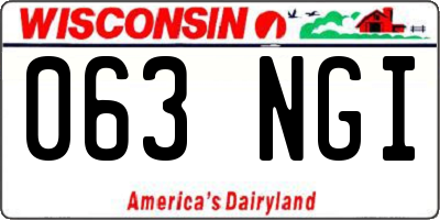 WI license plate 063NGI
