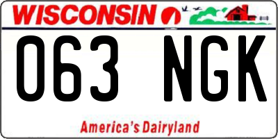 WI license plate 063NGK