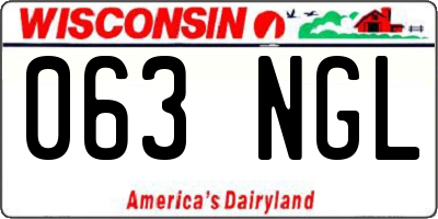 WI license plate 063NGL
