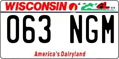 WI license plate 063NGM