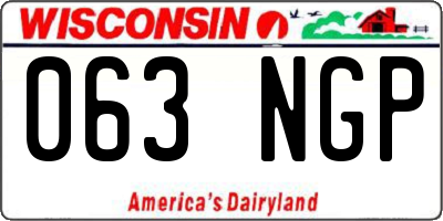 WI license plate 063NGP