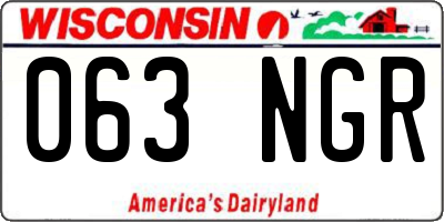 WI license plate 063NGR