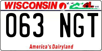 WI license plate 063NGT