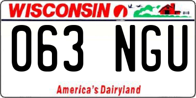 WI license plate 063NGU