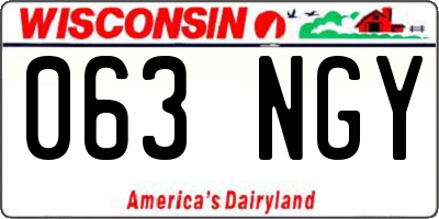 WI license plate 063NGY