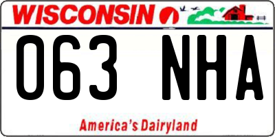 WI license plate 063NHA
