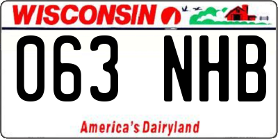 WI license plate 063NHB