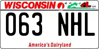 WI license plate 063NHL