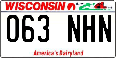 WI license plate 063NHN