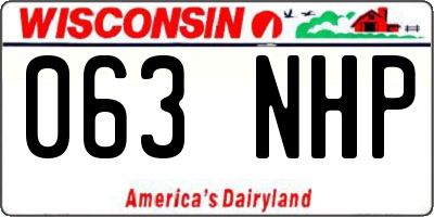WI license plate 063NHP