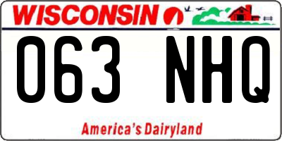WI license plate 063NHQ