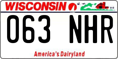 WI license plate 063NHR