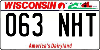 WI license plate 063NHT