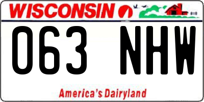 WI license plate 063NHW