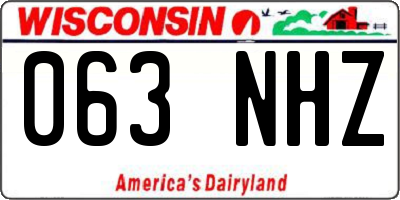 WI license plate 063NHZ