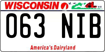 WI license plate 063NIB