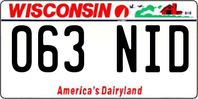 WI license plate 063NID