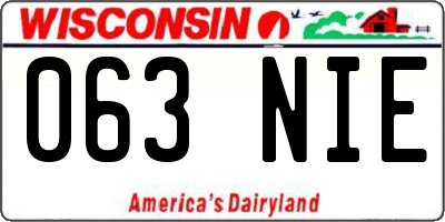 WI license plate 063NIE