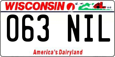 WI license plate 063NIL