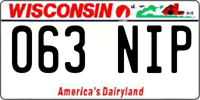 WI license plate 063NIP