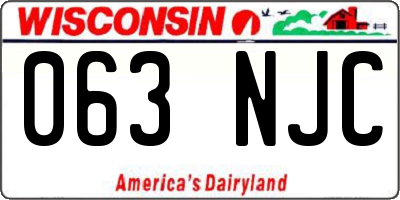 WI license plate 063NJC