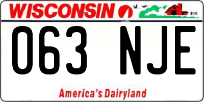 WI license plate 063NJE