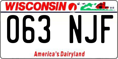 WI license plate 063NJF