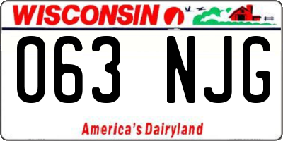 WI license plate 063NJG
