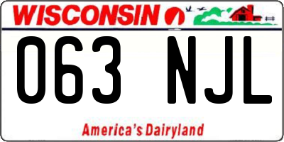 WI license plate 063NJL