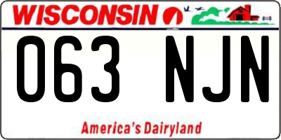 WI license plate 063NJN