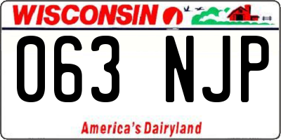 WI license plate 063NJP