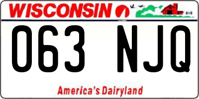 WI license plate 063NJQ