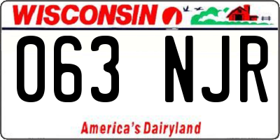WI license plate 063NJR