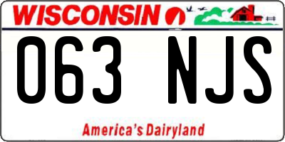 WI license plate 063NJS