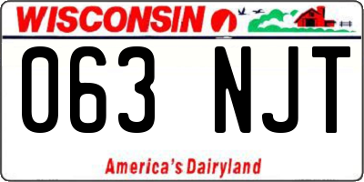 WI license plate 063NJT