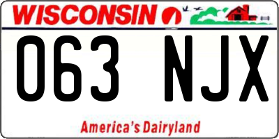 WI license plate 063NJX